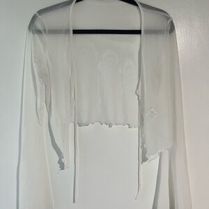 Elegant Sheer White Crop camisole